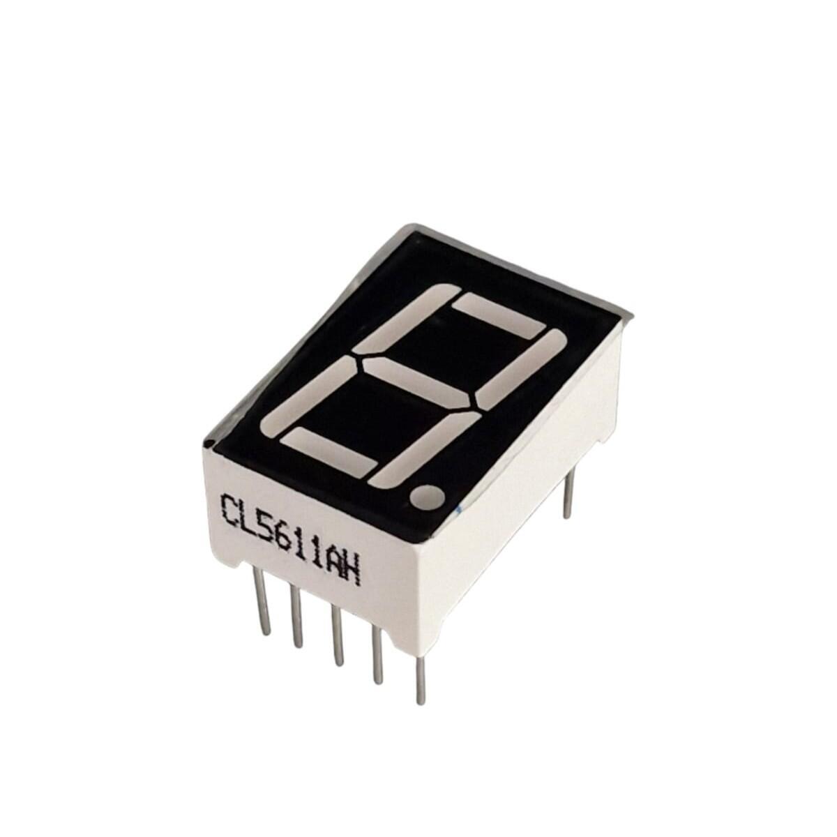 Kit com 20x Display Led 7 Segmentos 1 Digito 0,56'' Catodo Vermelho CL5611AH