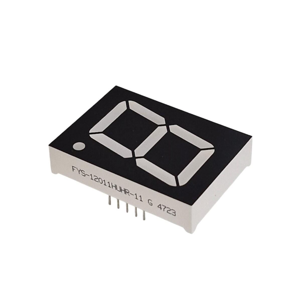 Kit com 10x Display Led 1 Digito 1,2" Anodo Vermelho FYS-12011HUHR-11