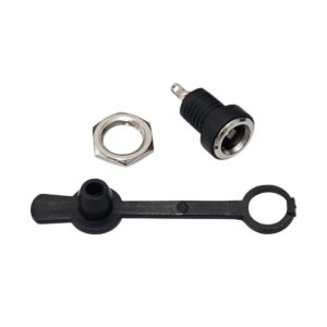 Kit com 50x Conector Jack DC Fêmea 5.5x2.1mm DC-022 com Tampa e Porca