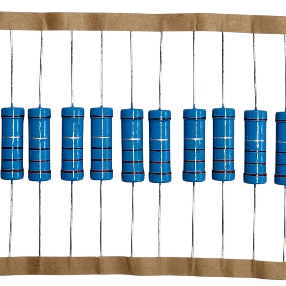 Kit com 100x Resistor Filme Metal 2R2 5W 1% Fitado