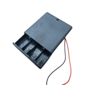 Kit com 10x Caixa Suporte Bateria Pilha Aa 4 Vias C/ Tampa E Chave