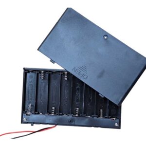 10x Caixa Suporte Bateria Aa 8 Pilhas C/ Tampa E Chave