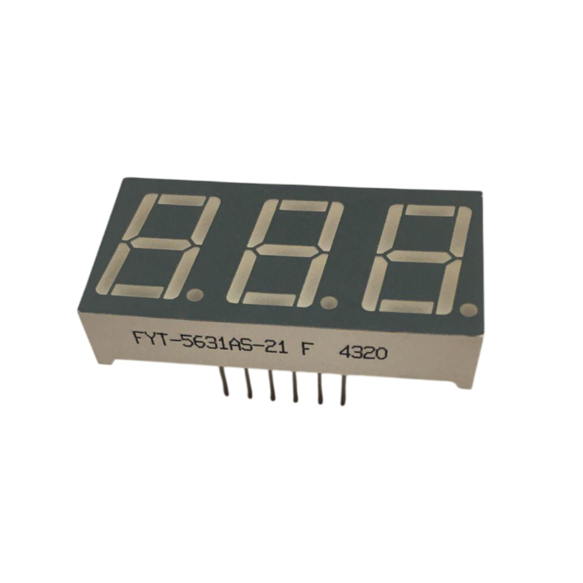 Kit com 20x Display Led 3 Digitos 0,56'' Catodo Vermelho FYT-5631AS-21