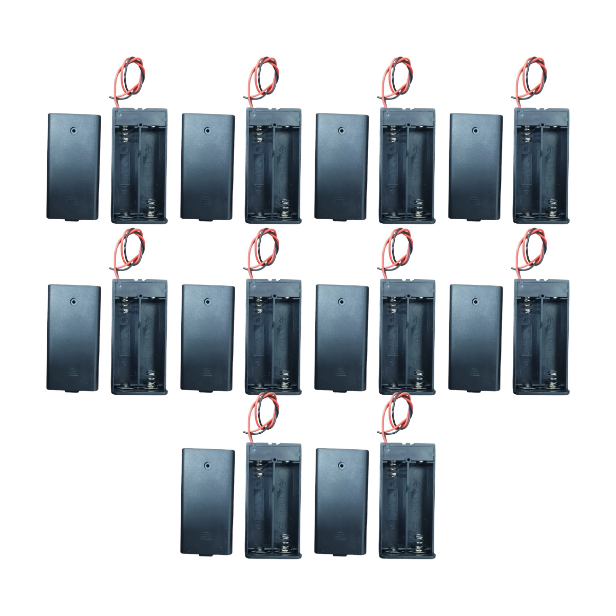 10x Suporte 2 Pilhas Aa Chave Liga/desliga 3v C/ Tampa - Imagem 6