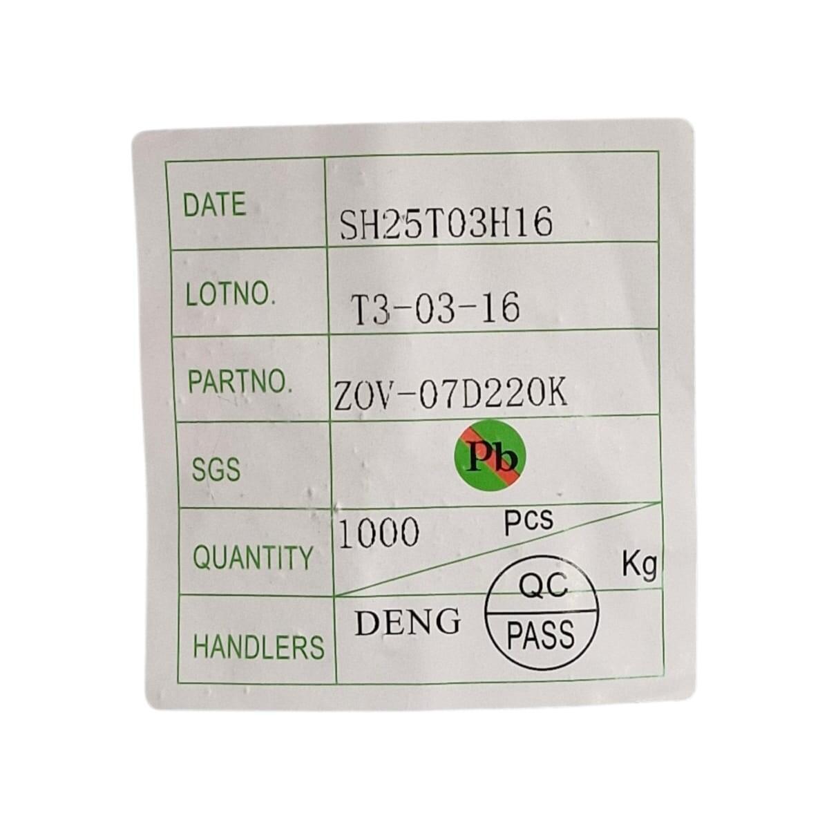 Kit com 100x Varistor 22V 250A 7mm CYR-07D220K - Imagem 3