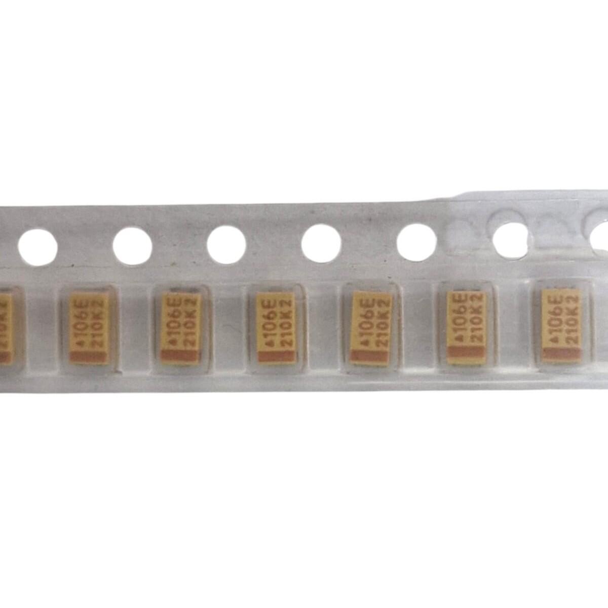 Kit com 50x Capacitor Tantalo Smd 10uF 25V 10% TAJA106K025RNJ - Imagem 2