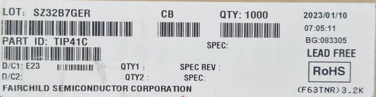 Kit com 50x Transistor Pth TIP41C 100V 6A To-220 - Imagem 3