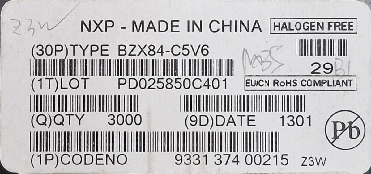 Kit com 100x Diodo Zener Smd BZX84-C5V6 Sot-23 - Imagem 3