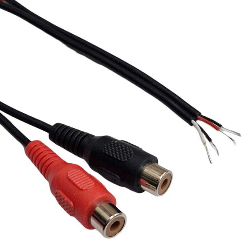 Kit com 10x Chicote RCA para Conversor 4 Fios Vermelho e Preto - Imagem 2