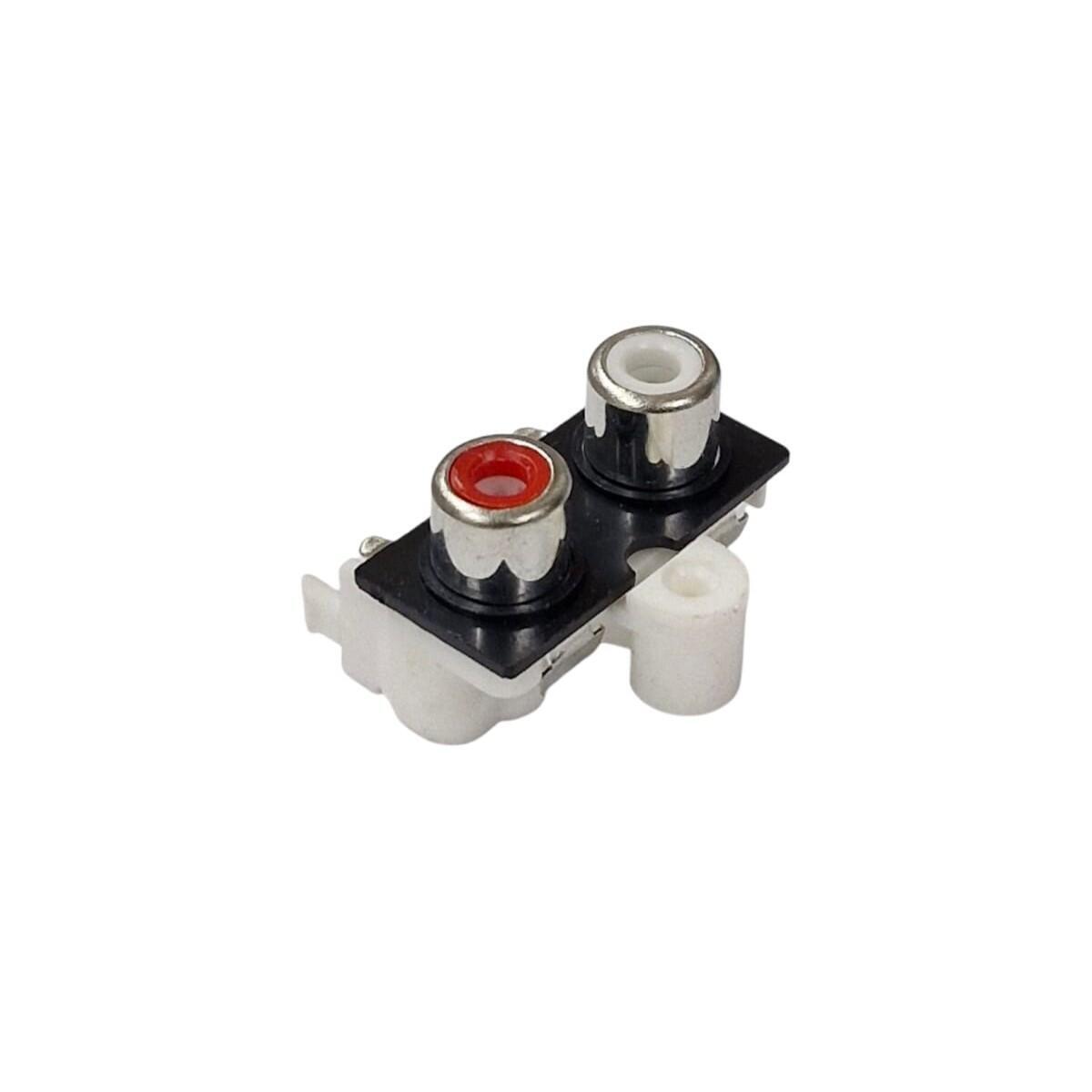 Kit com 10x Conector RCA Duplo AV2-8-4-10 para Áudio Estéreo - Imagem 2