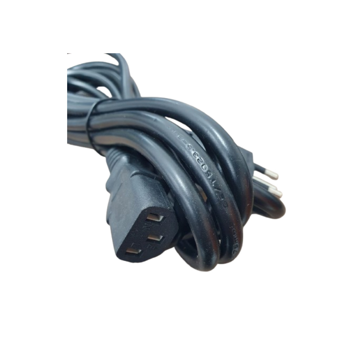 Cabo de Força 3X0,75 Plug Macho 180G 10A C/ Conector 180 IEC 3 metros - Imagem 2