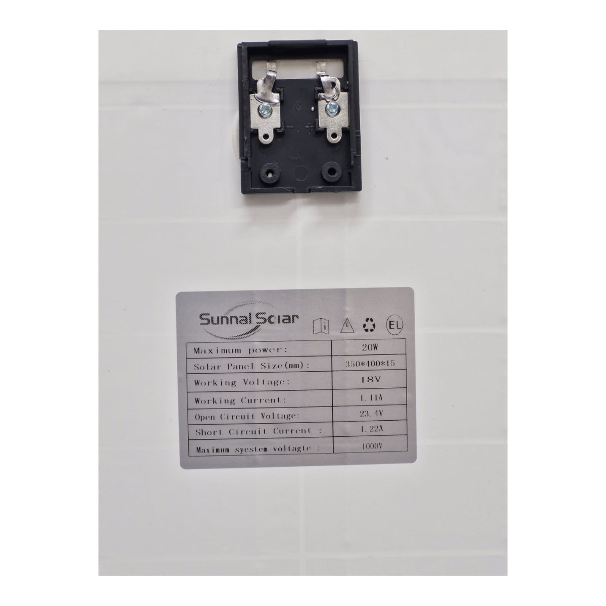 PLACA SOLAR SUNNAL 20W 18V ** - Imagem 2