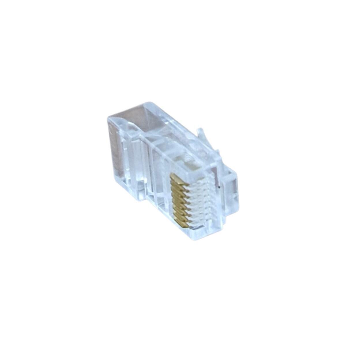 Kit com 50x Conector Rj45 Macho Cat5e Cabo Rede Não Vazado - Imagem 2