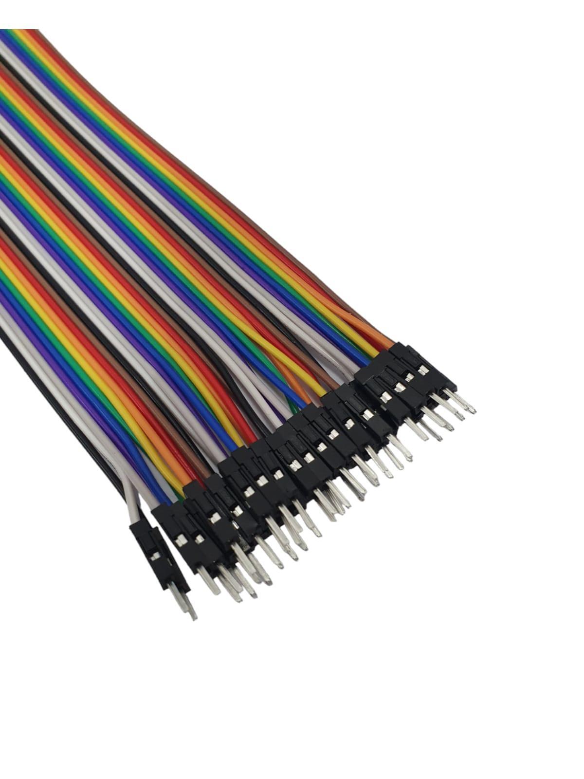 Kit com 120x Cabo Jumper 20cm Macho X Fêmea 40 Vias Protoboard Arduino 10 Cores Diferentes - Imagem 3