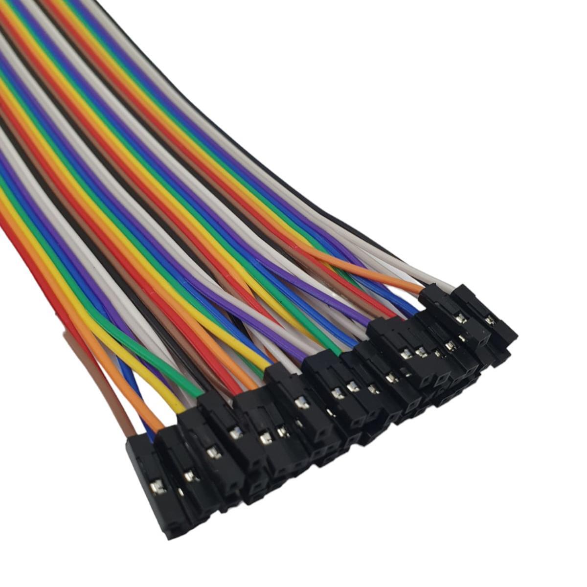 Kit com 120x Cabo Jumper 20cm Femea X Femea 40 Vias Protoboard Arduino - Imagem 2