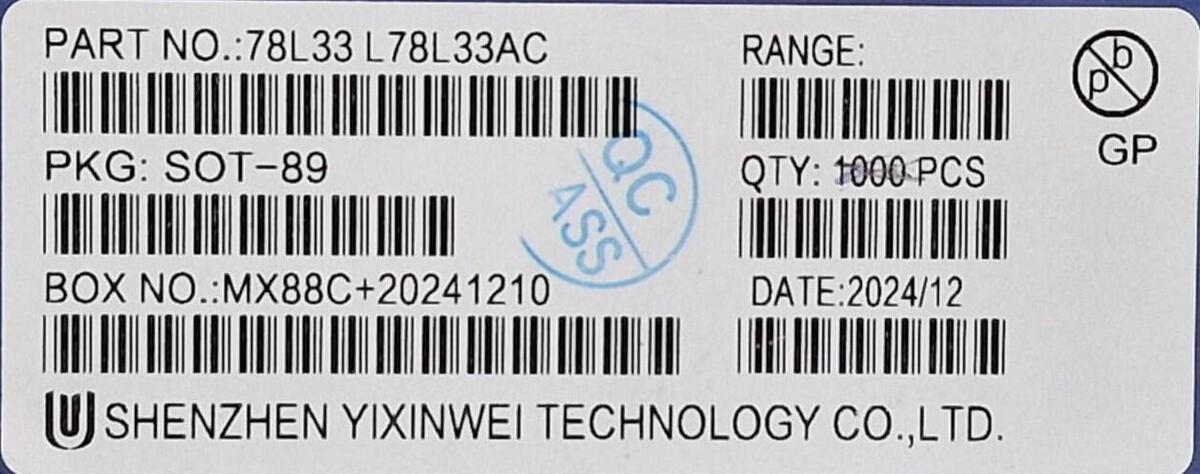 Kit com 20x Ci Smd Regulador 78L33 Sot-89 - Imagem 3