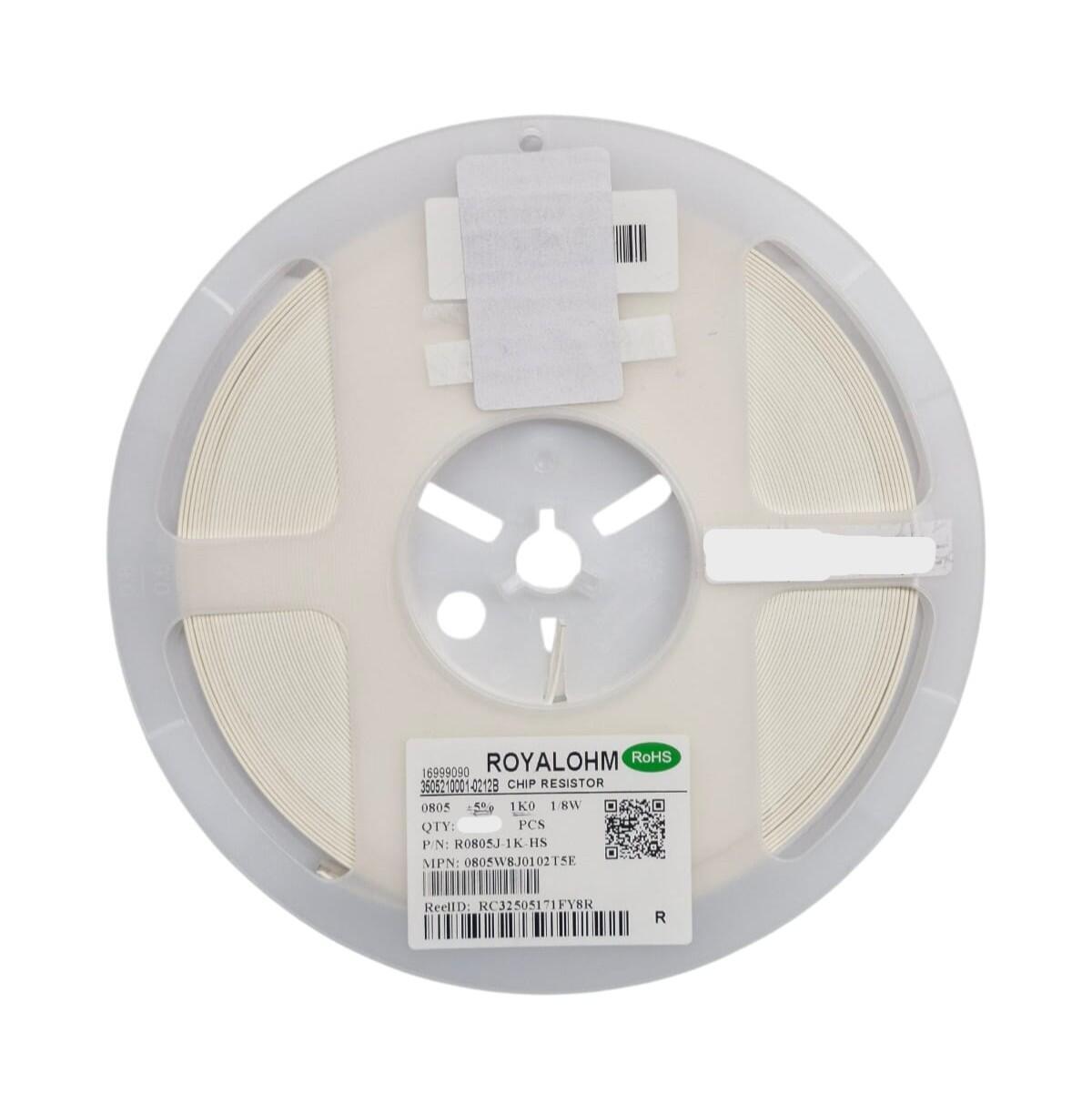 Kit com 500x Resistor Smd 0805 1K 5% 1/8W 0805W8J0102T5E - Imagem 3