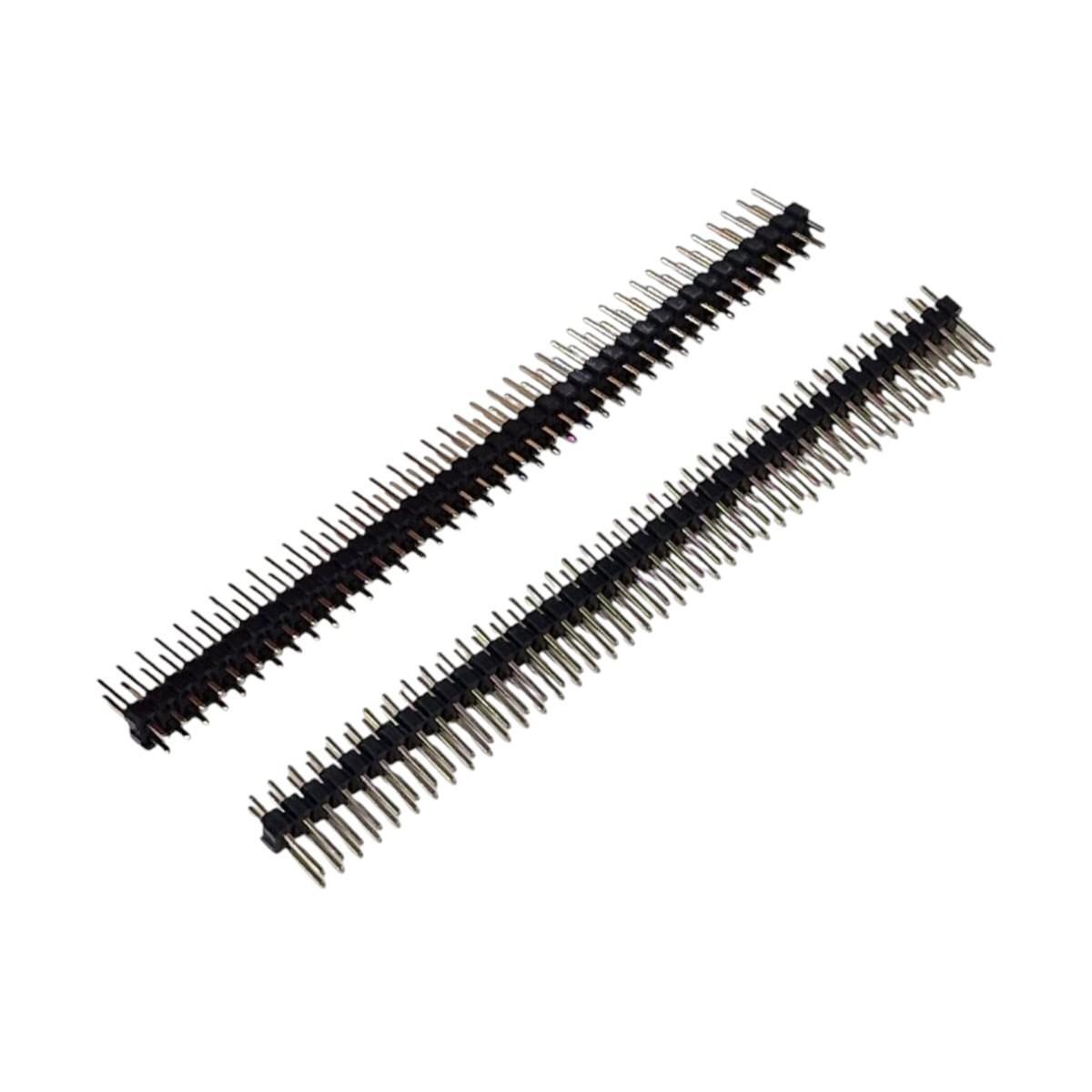 Kit com 100x Barra de Pinos 2x40 2,54mm Reta Dourada DS1021-2*40SF11-B