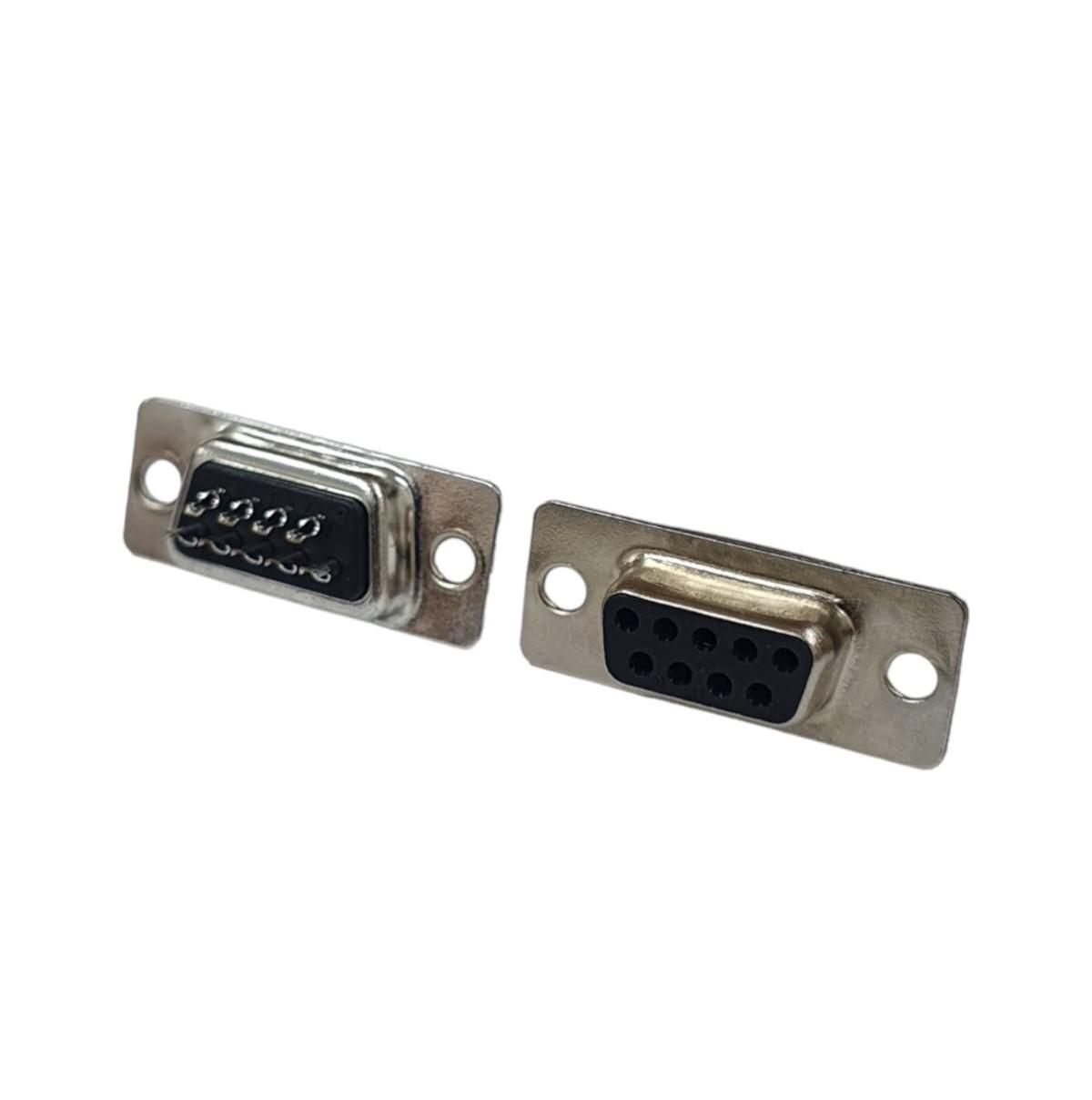 Kit com 50x Conector DB9 Fêmea Solda Fio 180 Graus DS1033-09FBNISS-CT