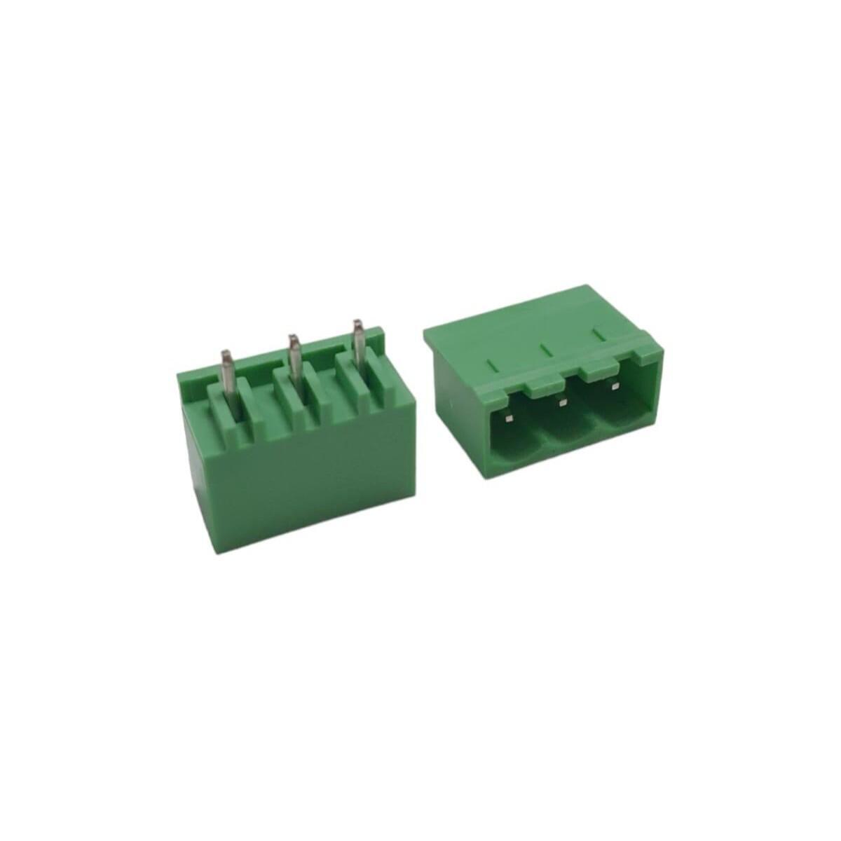 Kit com 192x Conector Borne 3 Vias Macho 180G 2EGTVC-5.08-03-14-00 Verde