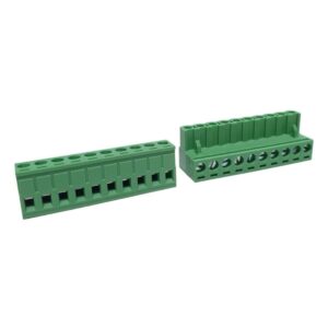Kit com 192x Conector Borne 10 Vias Femea 90G 2EGTK-5.08-10-14-00 Verde