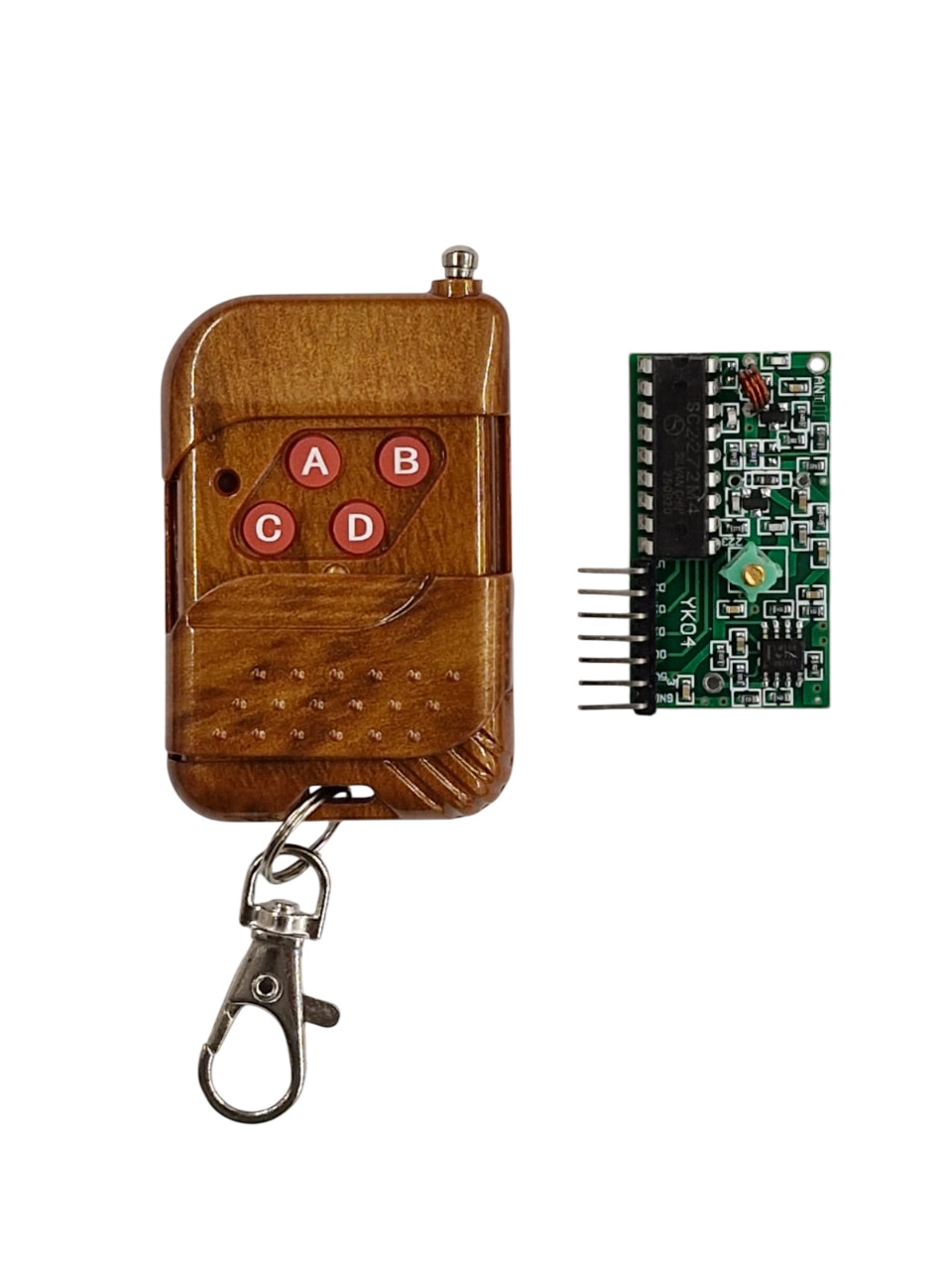 Kit Controle Remoto Rf 4 Canais 315 Mhz + Modulo Receptor
