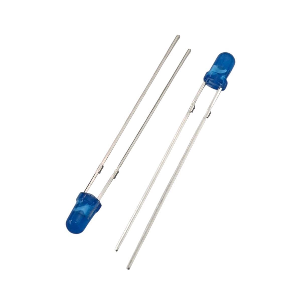 Kit com 1000x LED 3MM Azul Difuso ST-300BB-L Alto Brilho