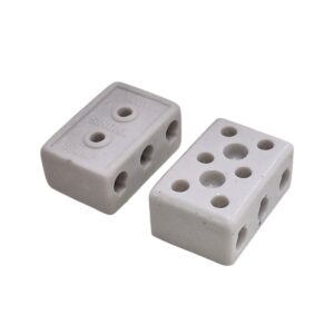 Kit com 5x Conector Porcelana P/ Fios 6mm2 600v 50a Branco