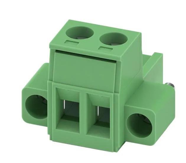 1x Conector Borne Femea 2 Vias 180g WJ2EDGKB-5,08 C/Flange