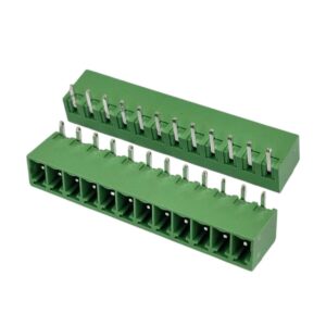 Kit com 100x Conector Borne 12 Vias Macho 90G GSP002RC-3.81-12P-4A Verde