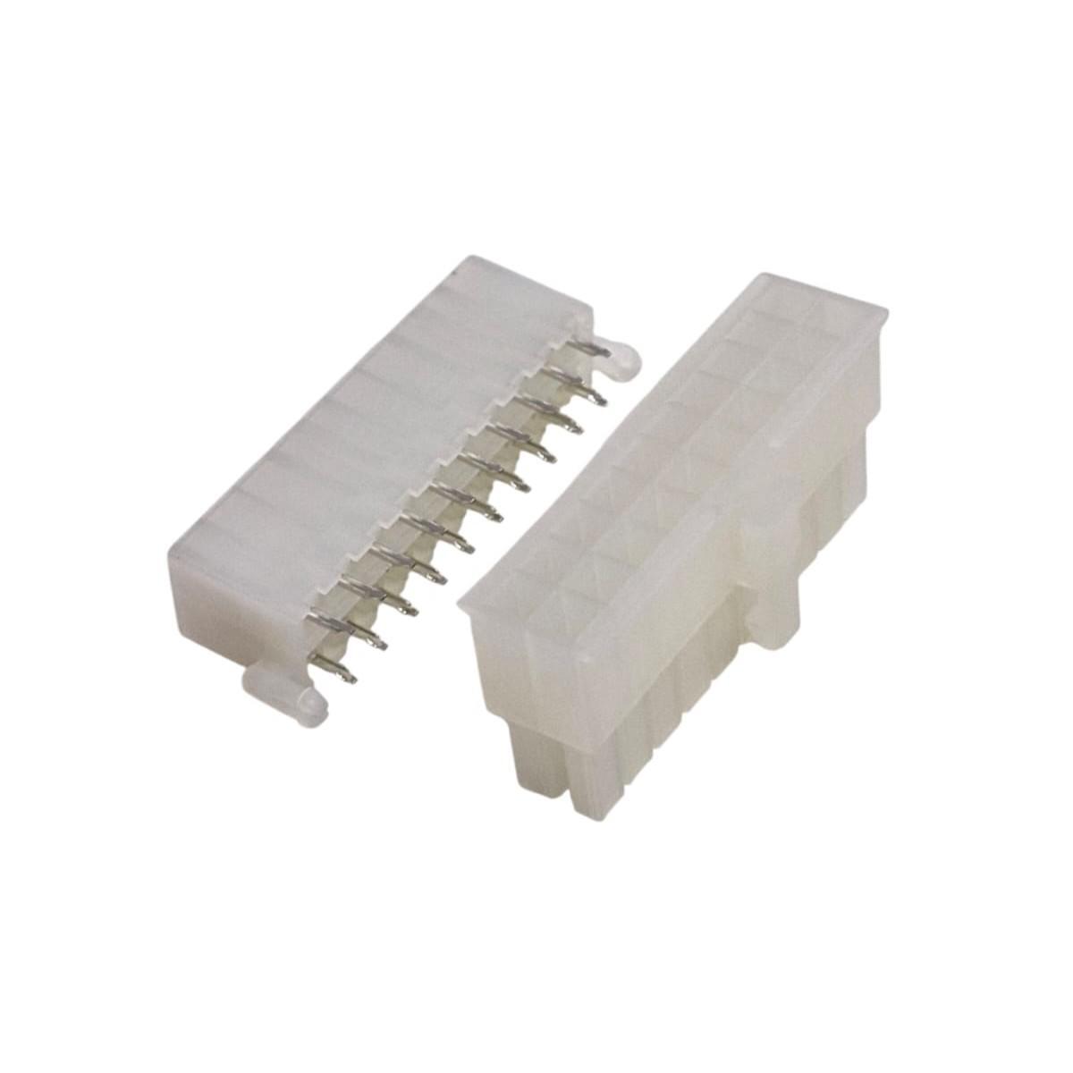 Kit com 10x Conector Mini Fit 2x10 Fêmea 180 Graus 20 Vias