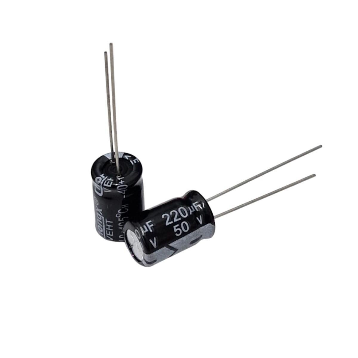 Kit com 500x Capacitor Eletrolitico 220uf 50v 20% -40c+105c 8x12mm - Imagem 2