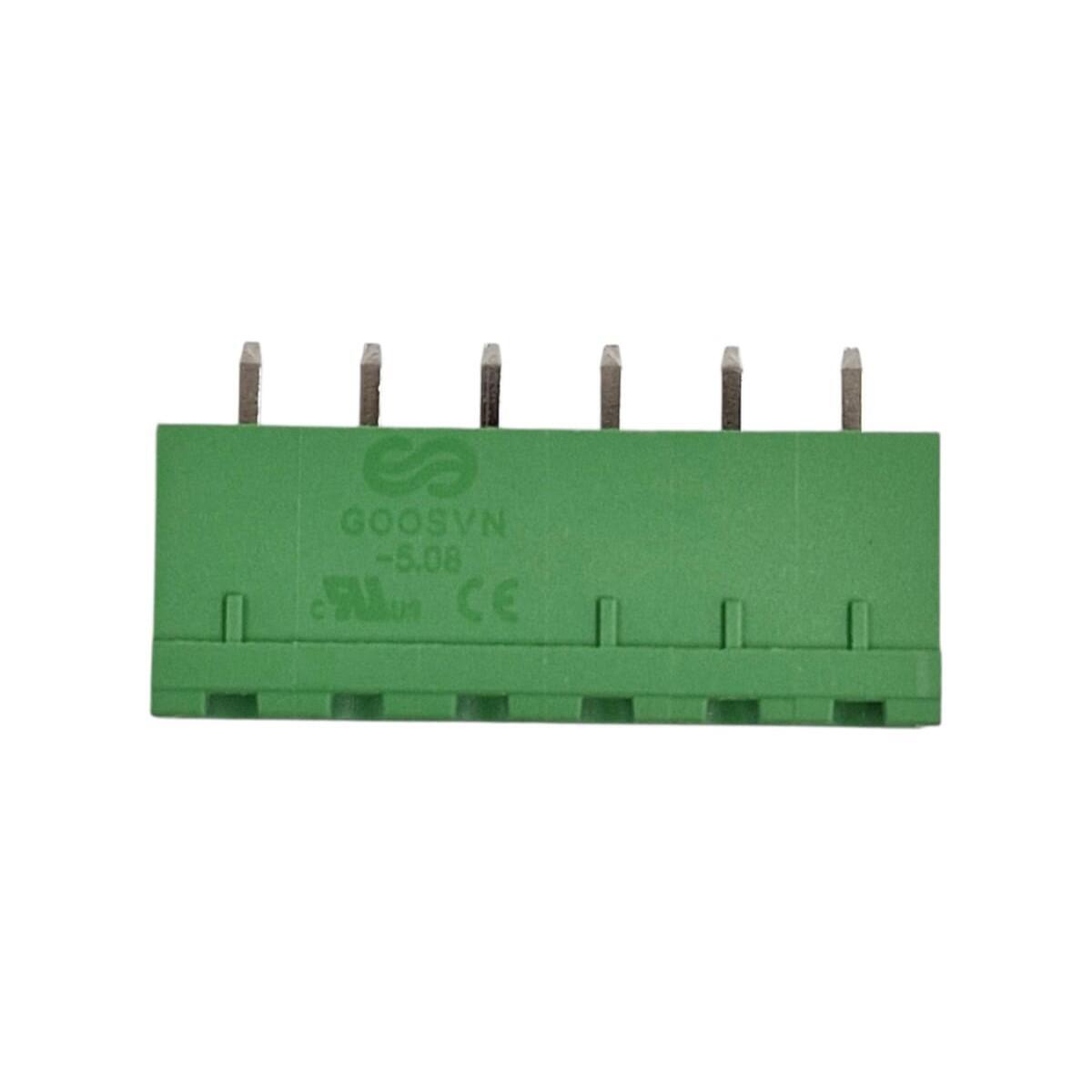 Kit com 100x Conector Borne 6 Vias Macho 180G GSP001SC-5.08-06P Verde - Imagem 2