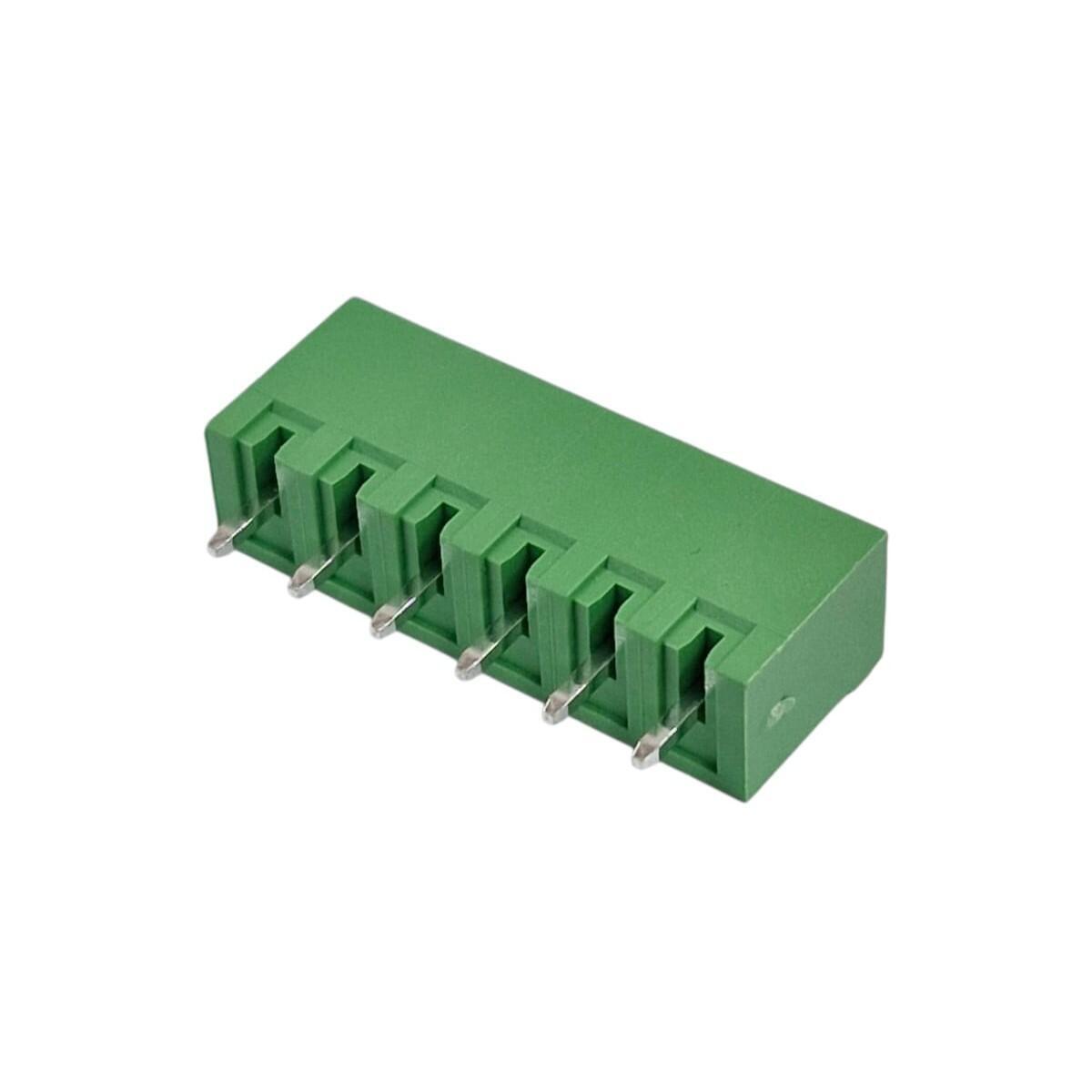 Kit com 100x Conector Borne 6 Vias Macho 180G GSP001SC-5.08-06P Verde - Imagem 3