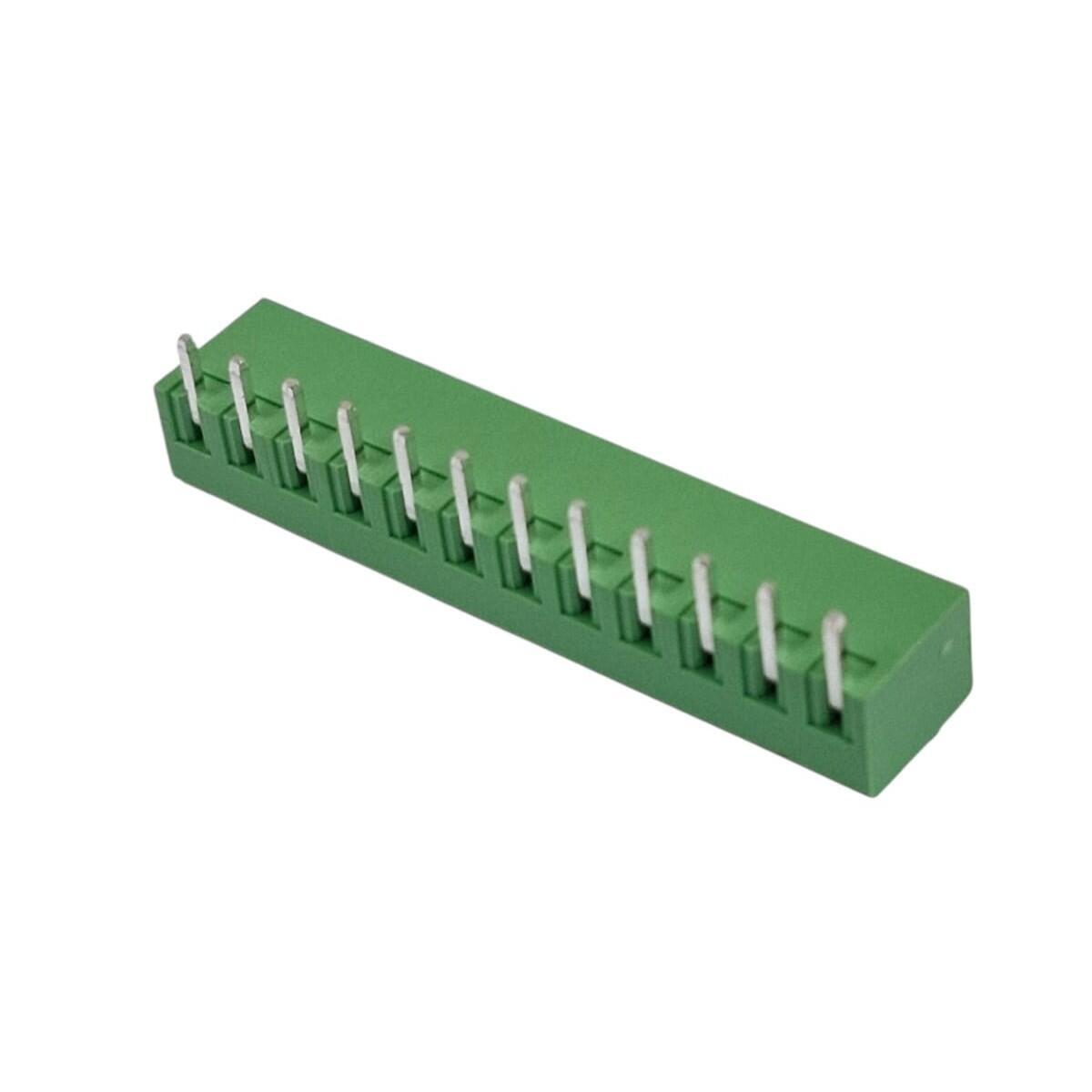 Kit com 100x Conector Borne 12 Vias Macho 90G GSP002RC-3.81-12P-4A Verde - Imagem 2