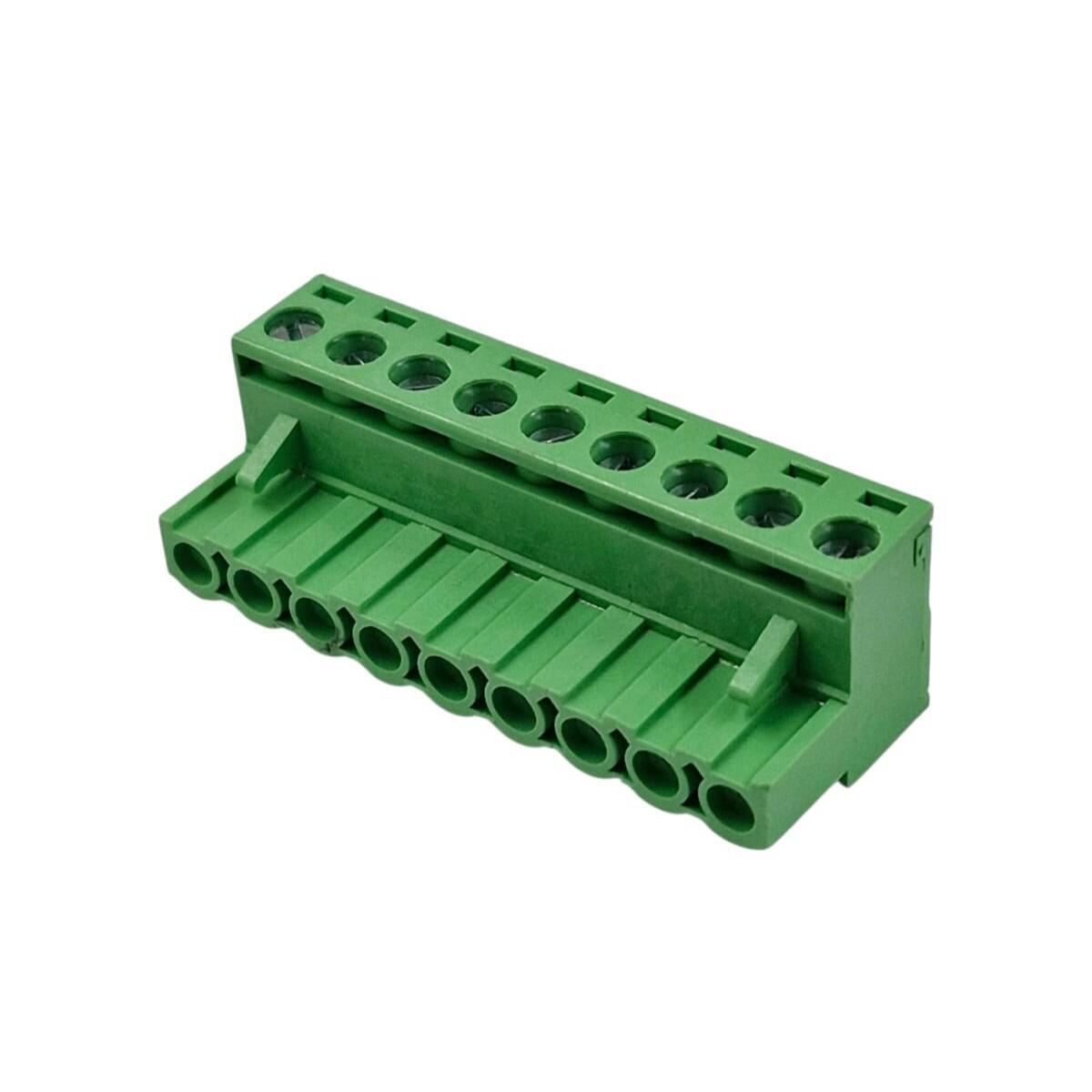 Kit com 50x Conector Borne 9 Vias Femea 90G 2EDGK-5.08-09P Verde - Imagem 3