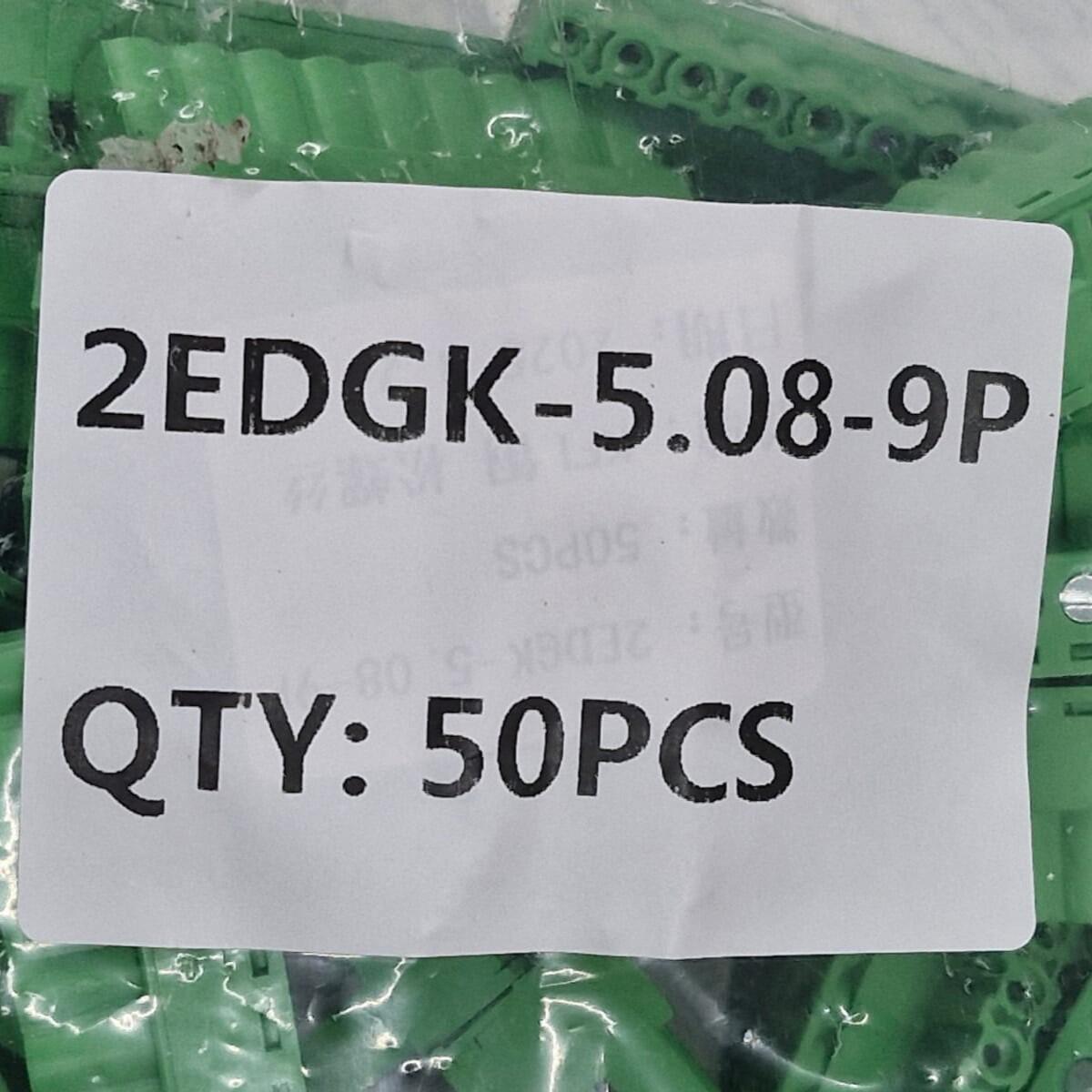 Kit com 50x Conector Borne 9 Vias Femea 90G 2EDGK-5.08-09P Verde - Imagem 4