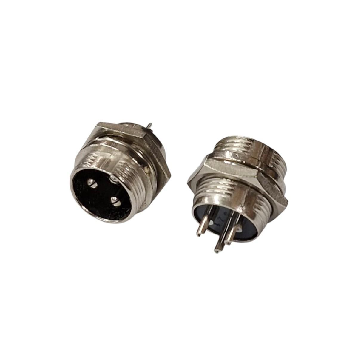 Kit com 50x Conector Mike 3 Pinos GX16 LS3002-3009 - Imagem 3
