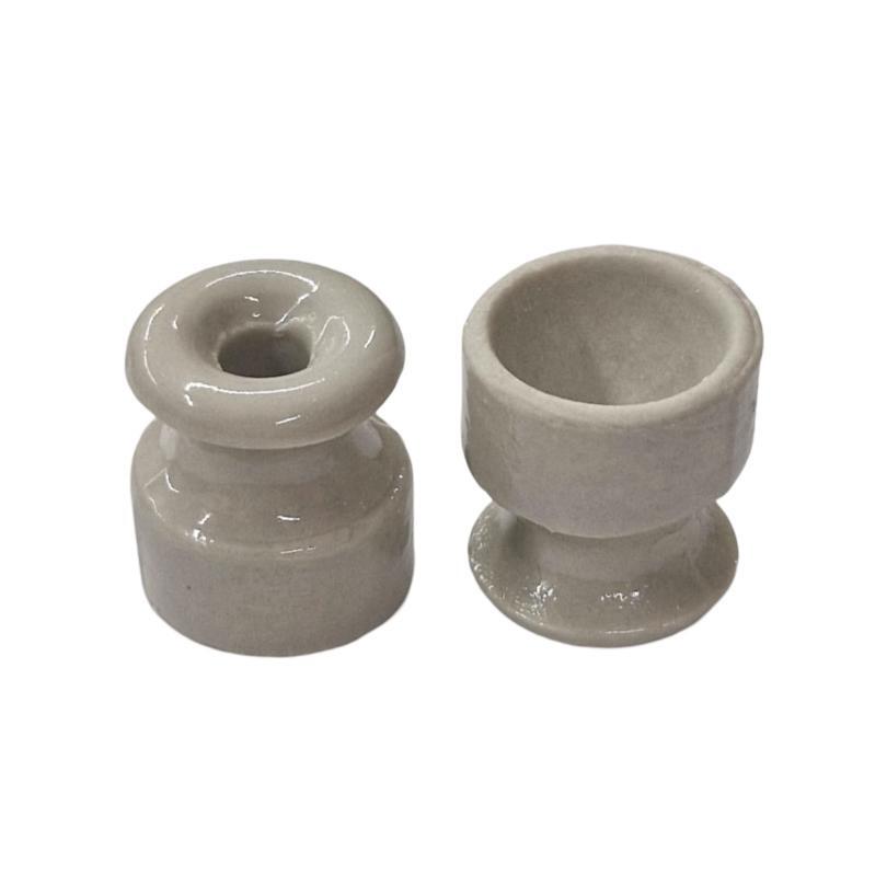 Kit com 10x Isolador Roldana de Porcelana Vidrada MP-160P 18x20 - Imagem 3