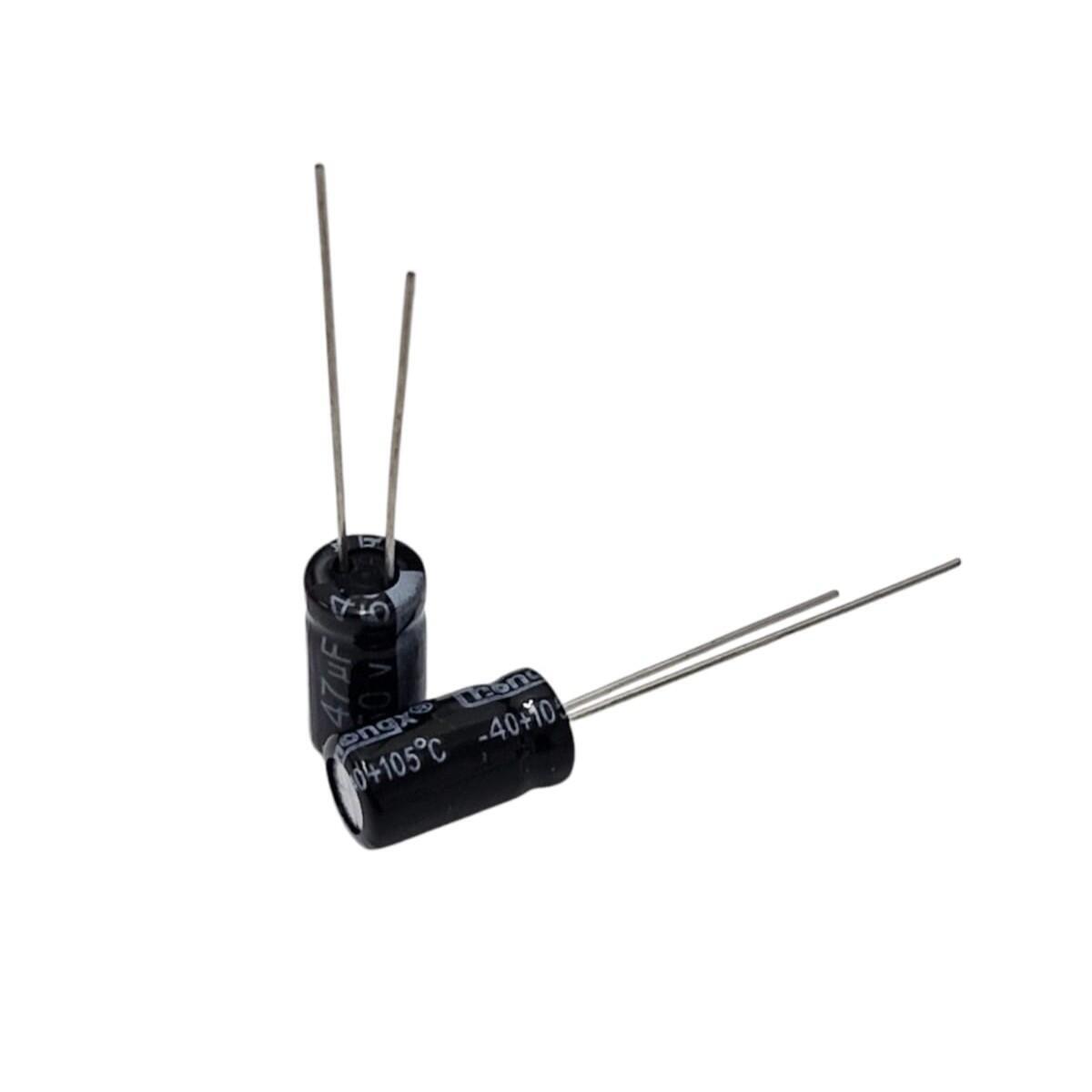 Kit com 1.000x Capacitor Eletrolítico 47uF 50V 6x11mm 105C Chongx - Imagem 2