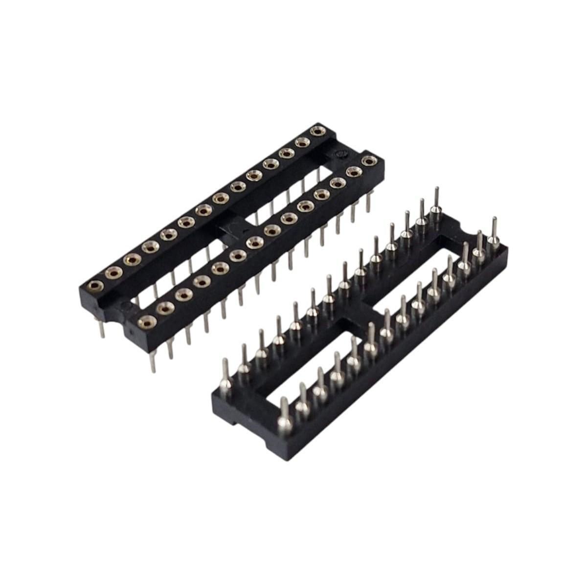 Kit com 12x Soquete Torneado 28 pinos Estreito