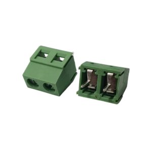Kit com 100x Conector Borne 2 Vias 10mm GS009S-5.0-02P-4B Verde