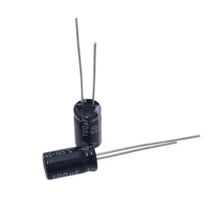 Kit com 100x Capacitor Eletrolítico Radial 100uF 50V 105C 6x11mm