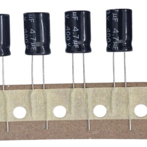 Kit com 100x Capacitor Eletrolítico 4.7uF 400V 105C 8x12mm Fitado