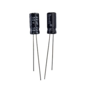 Kit com 100x Capacitor Eletrolítico 22uF 50V 105C 5x11mm Terminal Reto