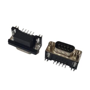 Kit com 100x Conector DB9 Macho 90 Graus DS1037-09MNAKT74-0CC