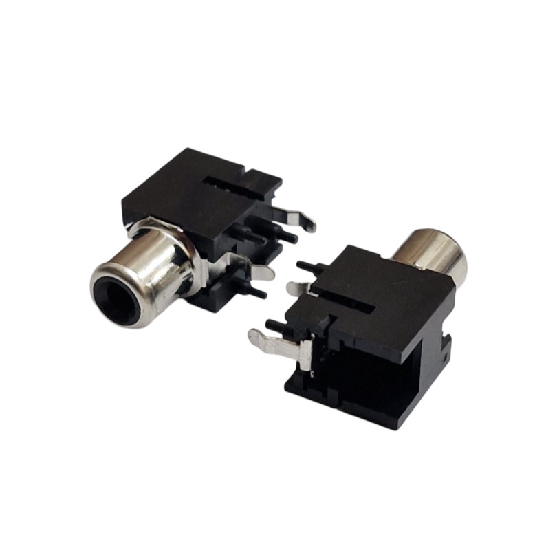 Kit com 200x Conector RCA Fêmea AV-8,4-9B Preto