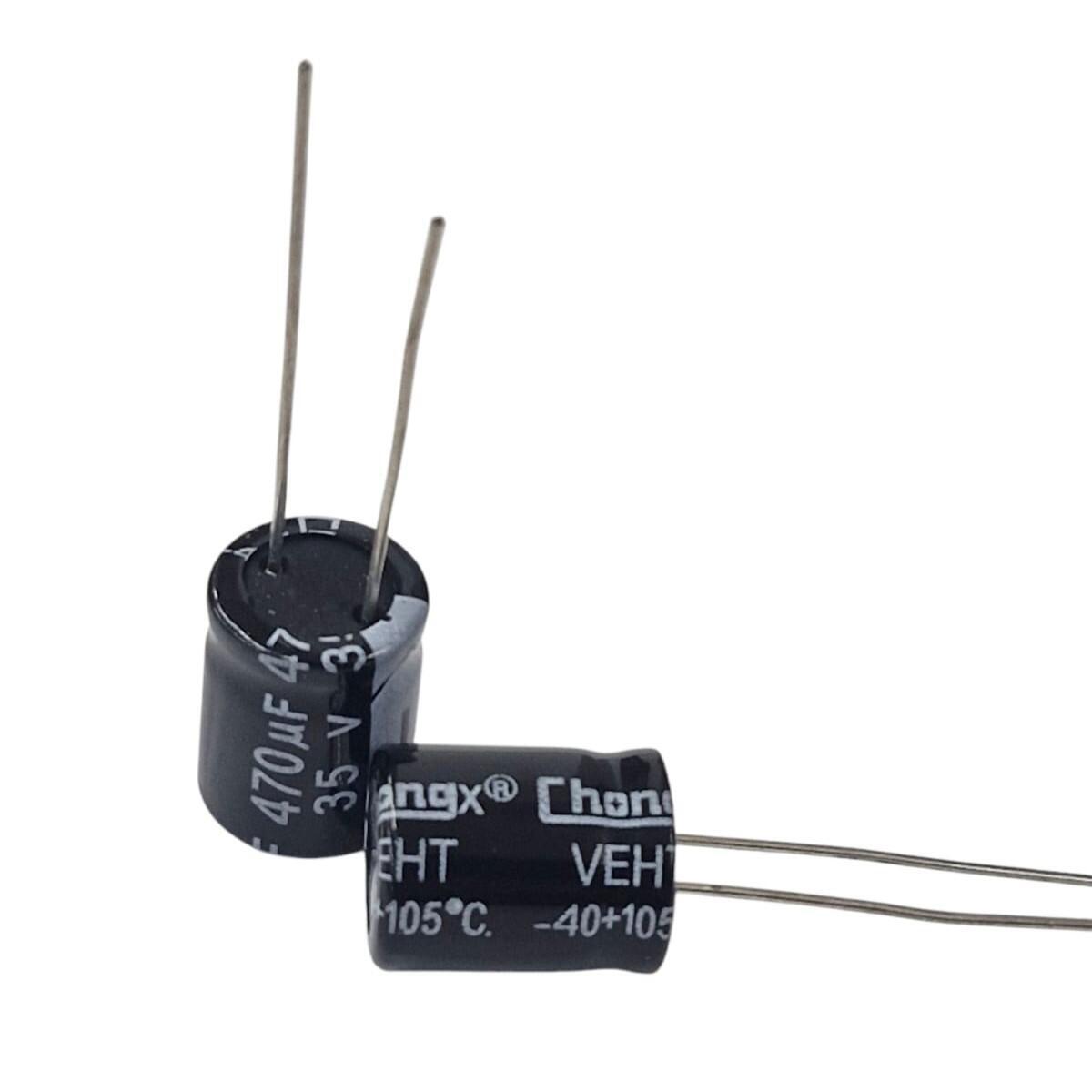 Kit com 20x Capacitor Eletrolítico 470uF 35V 105C Radial 10x13mm