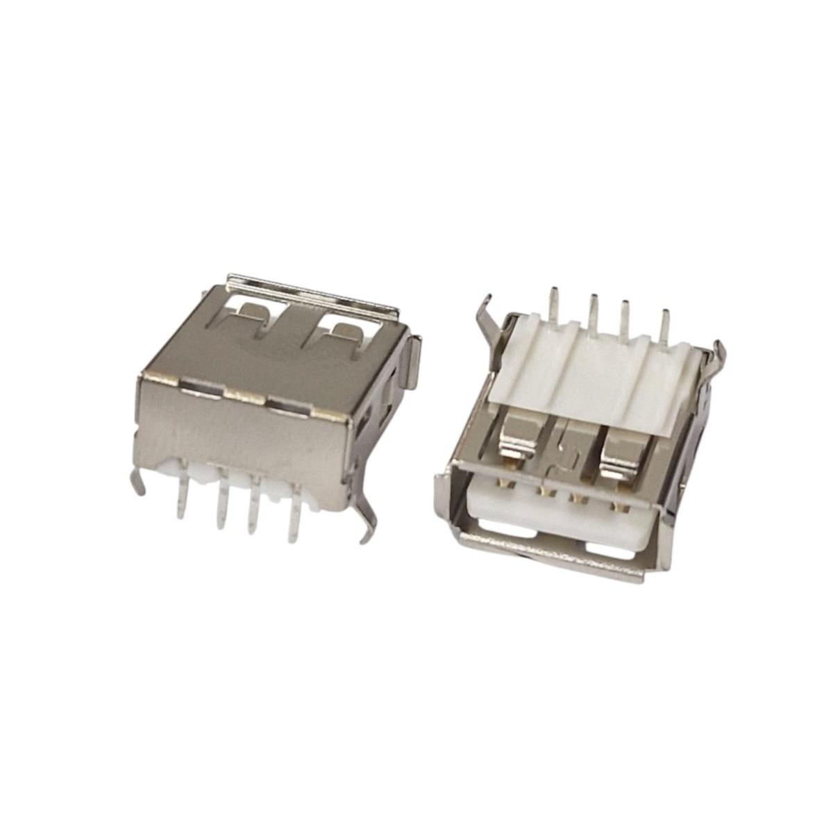 Kit com 20x Conector USB 2.0 Tipo A 4 Pinos R/A para Placa PCI