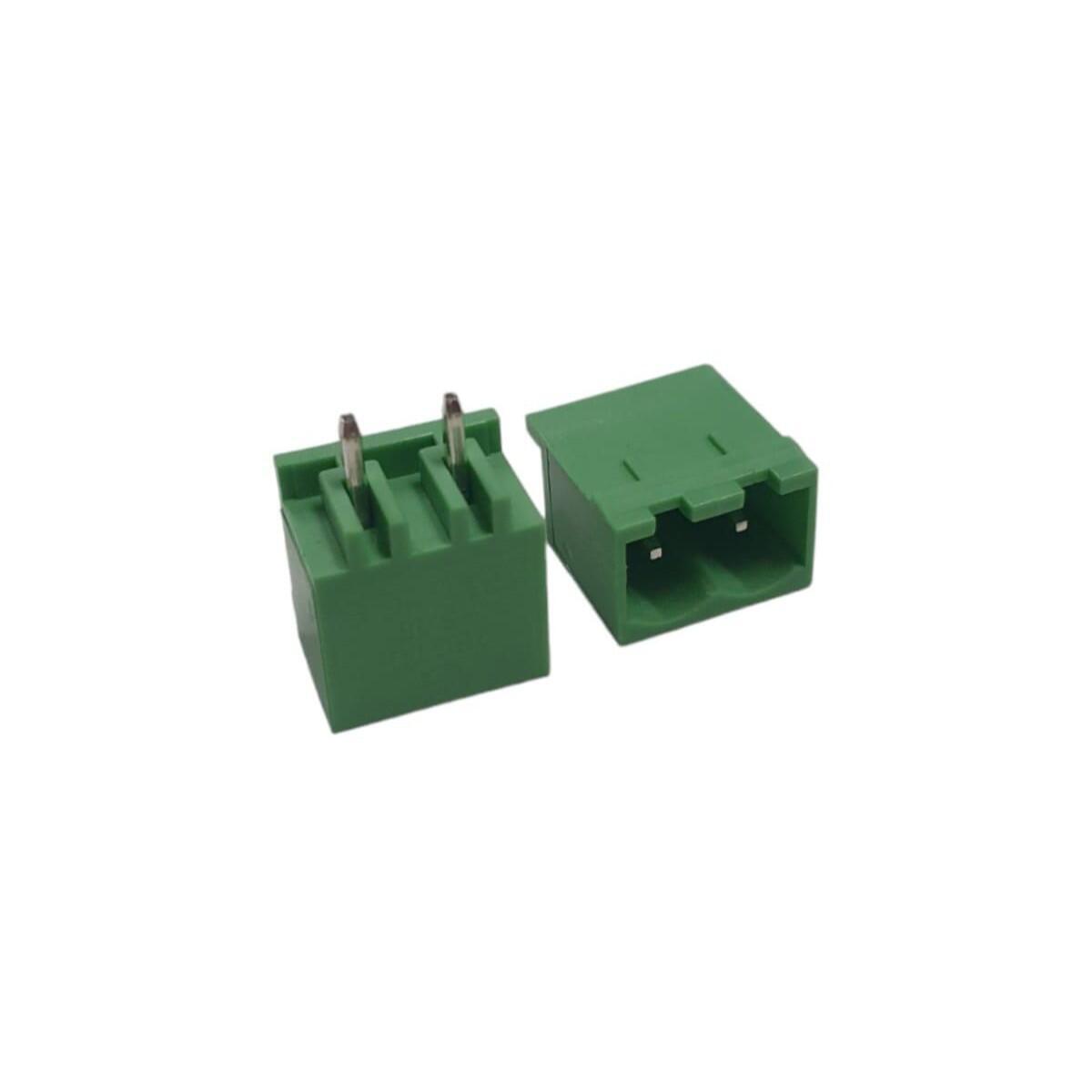 Kit com 5x Conector Borne 2 Vias Macho 180G 2EGTVC-5.08-02-14-00 Verde